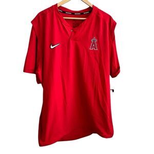 Nike MLB LA Angels Red Pullover Shirt XXL Dri-Fit Authentic Collection NWT